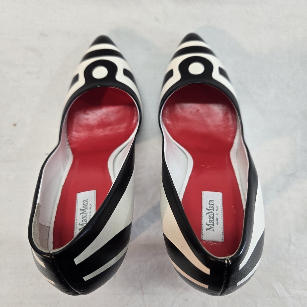 MAX MARA Women’s Size 39 Colorblock Leather Pump Heels - Picture 4 of 7